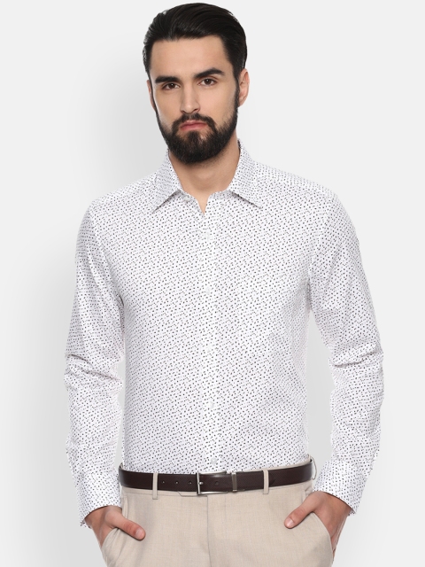 

Louis Philippe Men White Classic Slim Fit Printed Formal Shirt