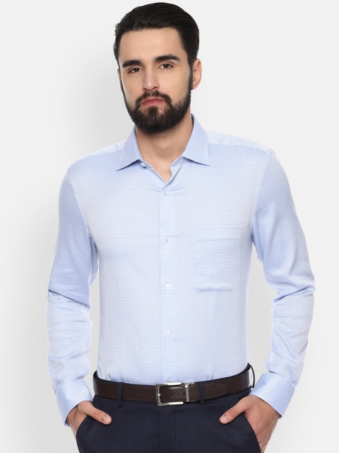 

Louis Philippe Men Blue Classic Slim Fit Self Design Formal Shirt