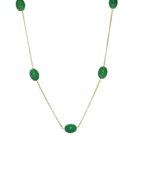 

Silvermerc Designs Women Gold-Toned & Green Onyx Stone Handcrafted Chain
