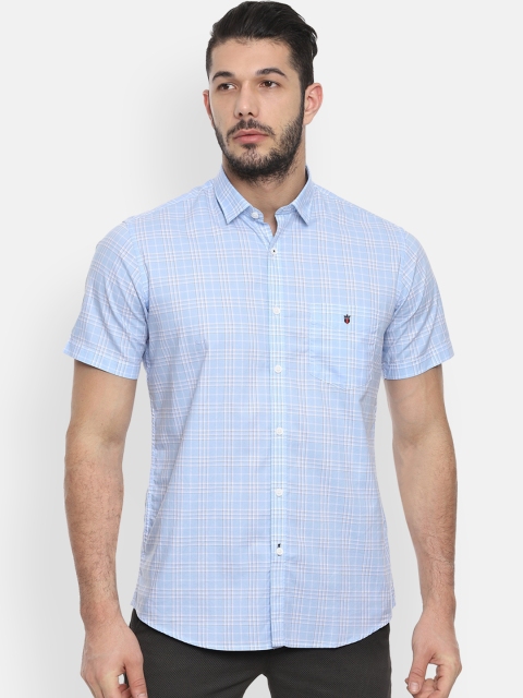 

Louis Philippe Sport Men Blue & White Slim Fit Checked Casual Shirt