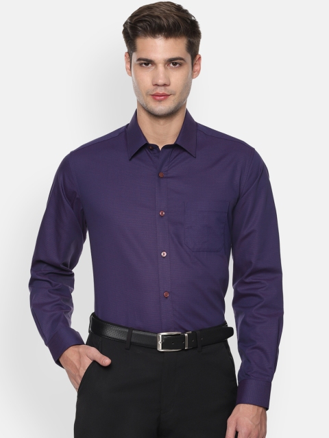 

Louis Philippe Men Navy Blue Classic Slim Fit Solid Formal Shirt