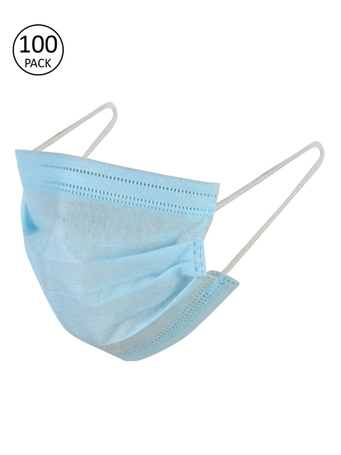 

London Fashion Unisex Blue 100 Pcs 3-Ply Disposable Masks