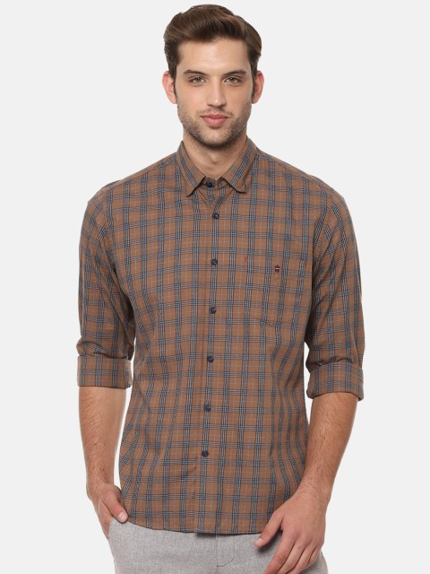 

Louis Philippe Sport Men Brown & Grey Slim Fit Checked Casual Shirt