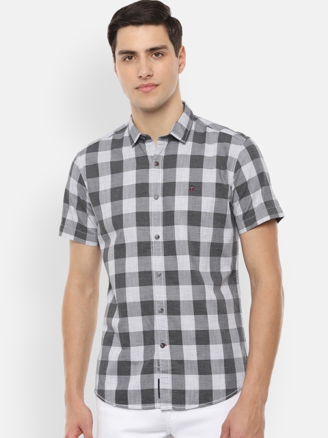 

Louis Philippe Sport Men Grey & Black Slim Fit Checked Casual Shirt