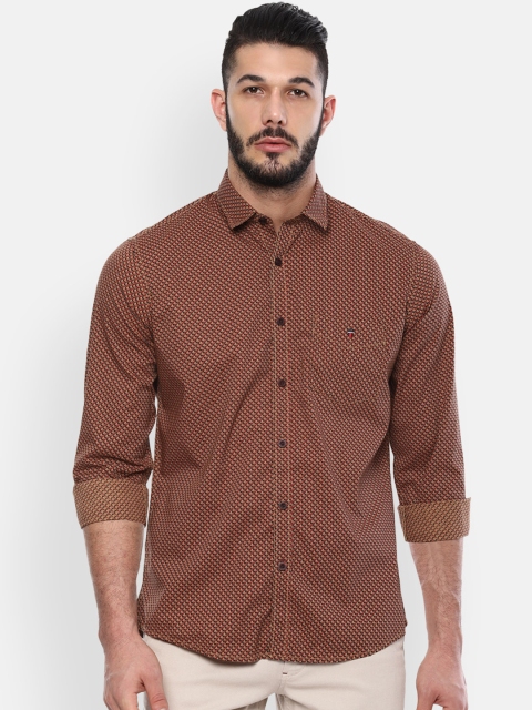 Louis Philippe Sport Men Brown Slim Fit Printed Casual Shirt