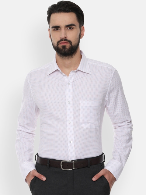 

Louis Philippe Men White Classic Regular Fit Printed Formal Shirt