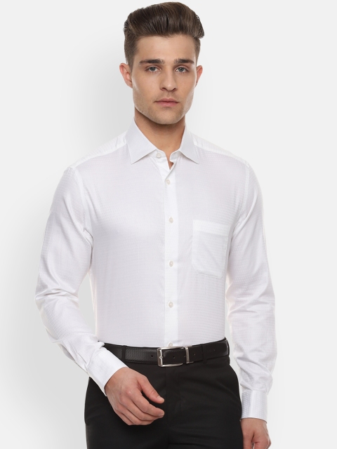 

Louis Philippe Men White Classic Regular Fit Self Design Formal Shirt