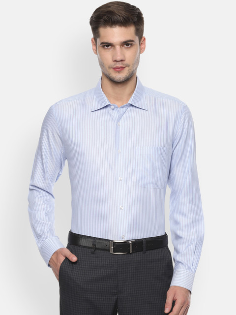 

Louis Philippe Men Blue Regular Fit Striped Formal Shirt