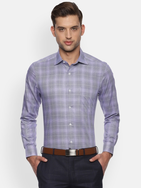 

Louis Philippe Men Purple Classic Regular Fit Checked Formal Shirt