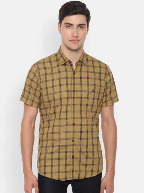 

Louis Philippe Sport Men Khaki & Black Checked Slim Fit Casual Shirt