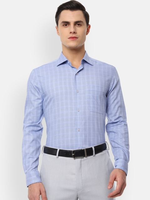 

Louis Philippe Men Blue Classic Regular Fit Checked Formal Shirt