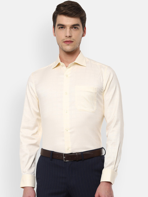 

Louis Philippe Men Yellow Classic Regular Fit Self Design Formal Shirt