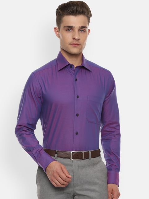 

Louis Philippe Men Purple Regular Fit Self Design Formal Shirt