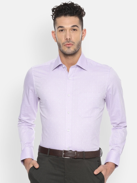 

Louis Philippe Men Lavender Classic Regular Fit Self Design Formal Shirt