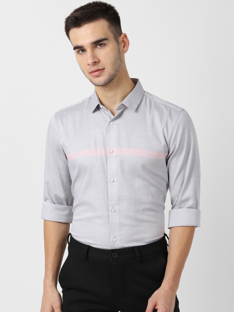 

Louis Philippe Sport Men Grey & Pink Slim Fit Striped Casual Shirt