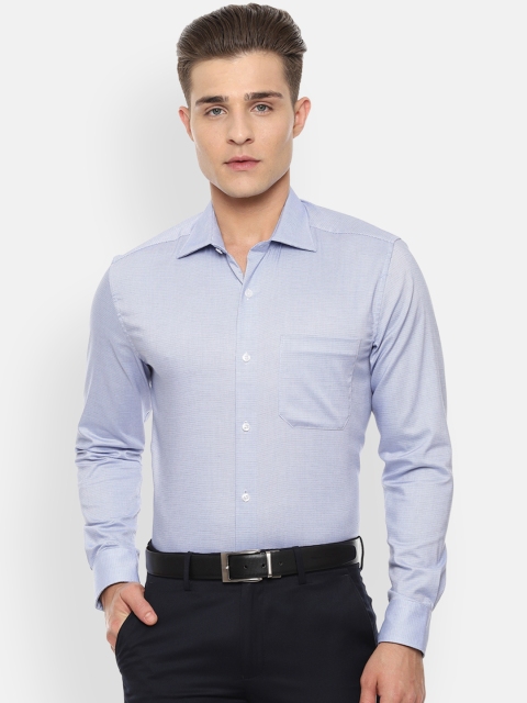 

Louis Philippe Men Blue Classic Regular Fit Self Design Formal Shirt