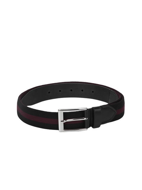 

Red Tape Men Black Woven Design Leather Belt