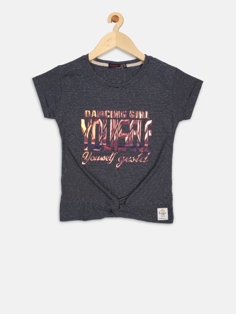 

Ziama Girls Navy Blue Printed Top