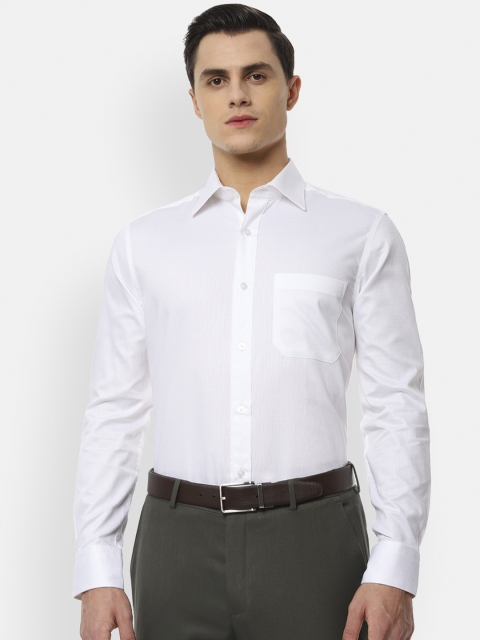 Louis Philippe Men White Classic Regular Fit Self Design Formal Shirt