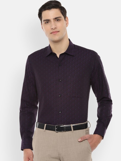

Louis Philippe Men Purple Regular Fit Self Design Formal Shirt