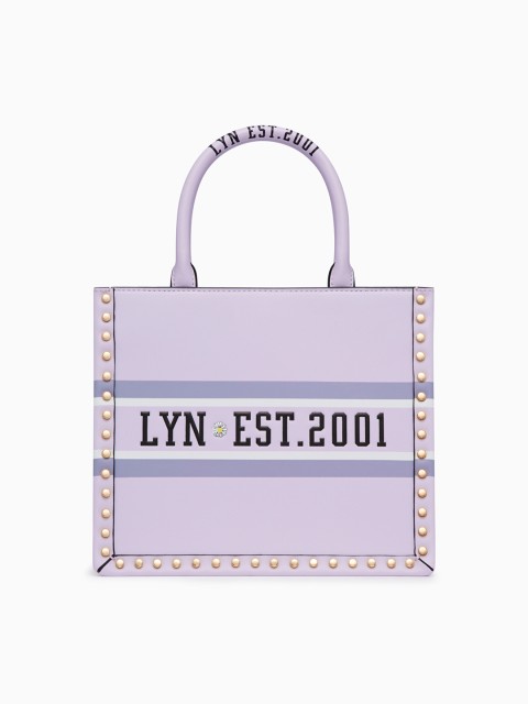

LYN Purple Self Design Handheld Bag