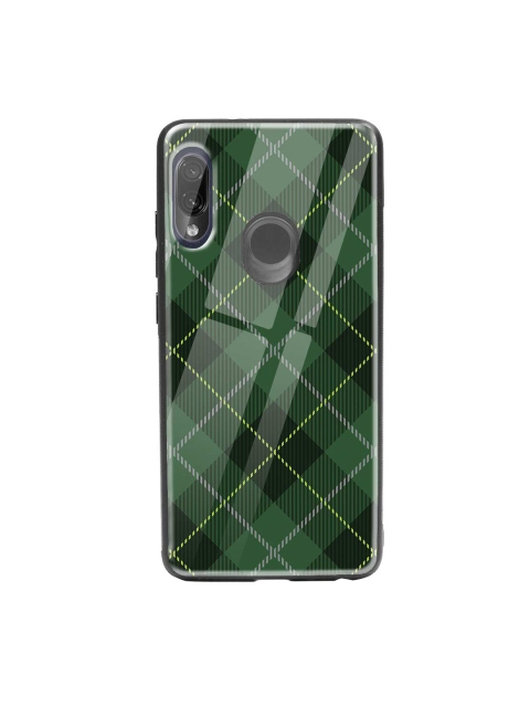 

Bewakoof Green & White Tartan Print Xiaomi Redmi Note 7 Pro Glass Mobile Cover