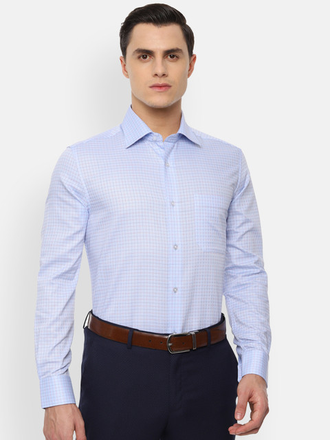 

Louis Philippe Men Blue Regular Fit Checked Formal Shirt