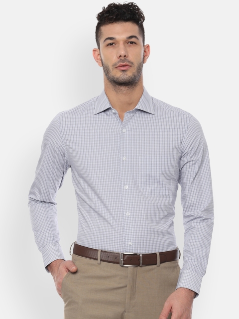 

Louis Philippe Men Blue & White Classic Regular Fit Checked Formal Shirt