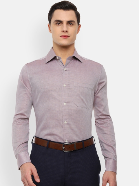 

Louis Philippe Men Mauve Classic Slim Fit Self Design Formal Shirt