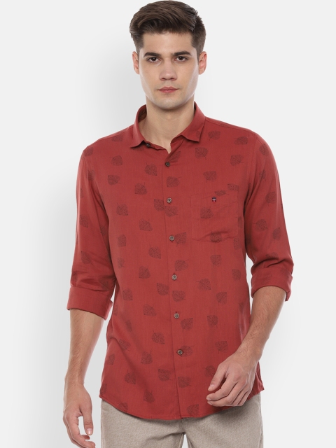 

Louis Philippe Sport Men Maroon Slim Fit Printed Casual Shirt