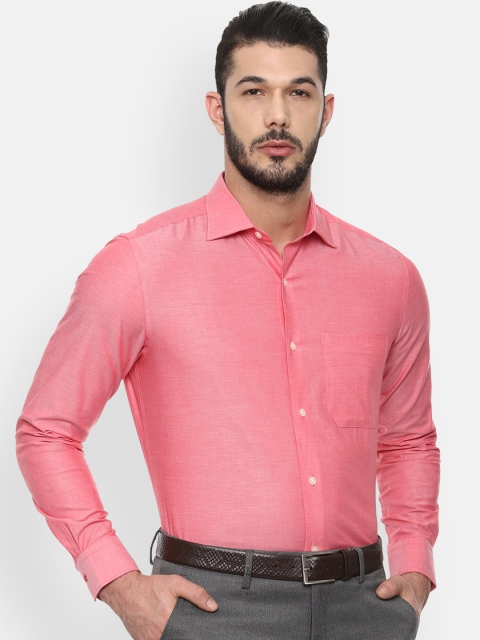 Louis Philippe Men Red Classic Regular Fit Solid Formal Shirt