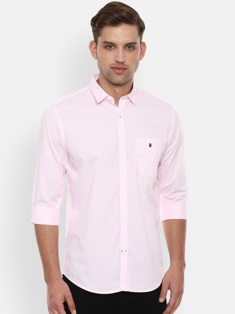 

Louis Philippe Sport Men Pink & Off-White Slim Fit Printed Casual Shirt