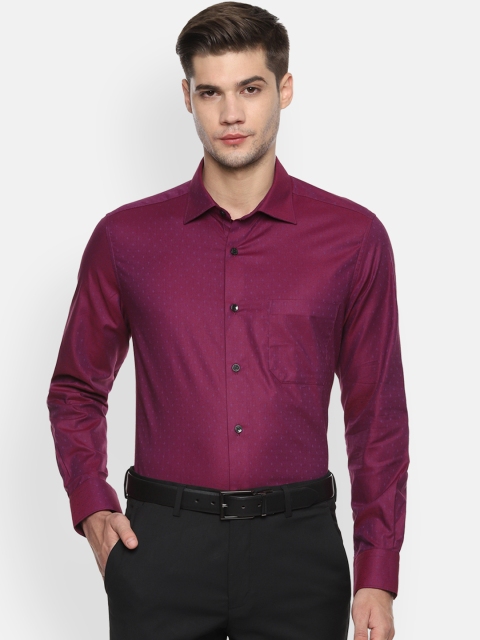 

Louis Philippe Men Purple Classic Regular Fit Self Design Formal Shirt