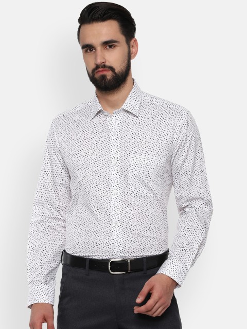 

Louis Philippe Men White Classic Slim Fit Printed Formal Shirt