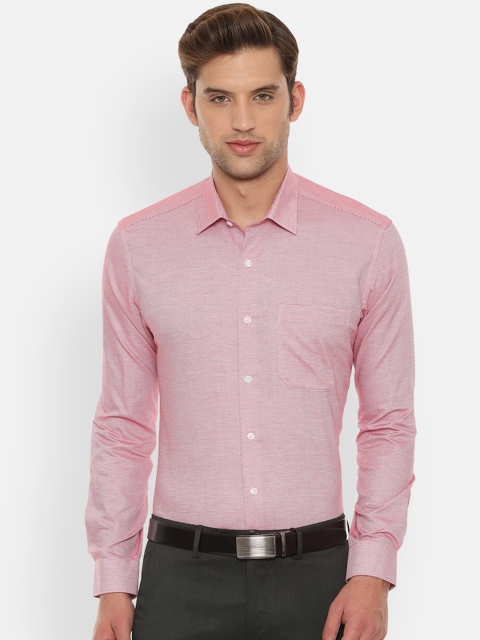 

Louis Philippe Men Pink Classic Slim Fit Self Design Formal Shirt