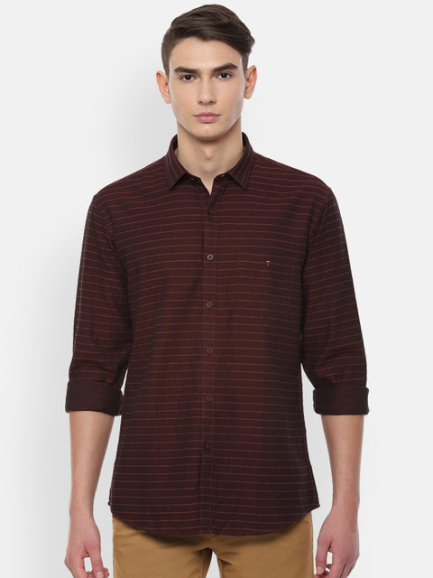 

Louis Philippe Sport Men Brown Slim Fit Striped Casual Shirt