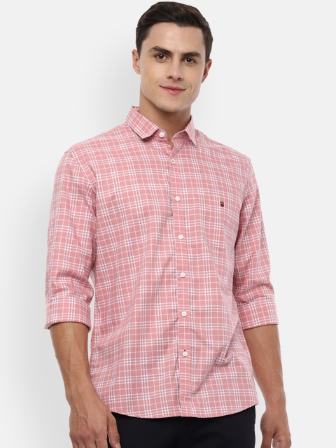 

Louis Philippe Sport Men Rose & White Slim Fit Checked Casual Shirt