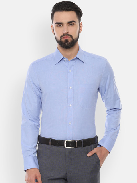 

Louis Philippe Men Blue Classic Regular Fit Solid Formal Shirt