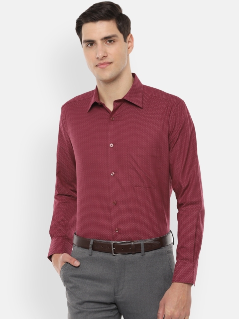 

Louis Philippe Men Maroon Regular Fit Self Design Formal Shirt