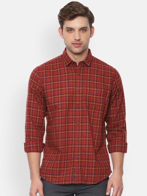 

Louis Philippe Sport Men Red & Yellow Slim Fit Checked Casual Shirt