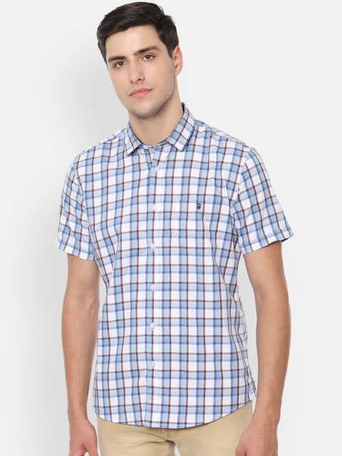 

Louis Philippe Jeans Men Blue Slim Fit Checked Casual Shirt