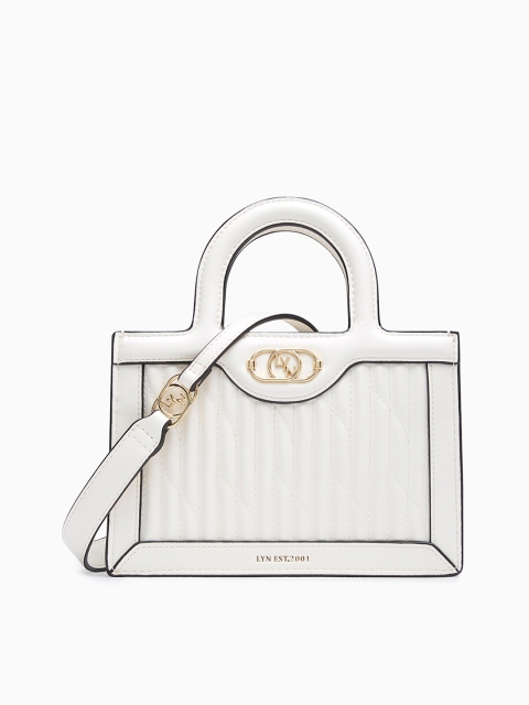 

LYN Cream-Coloured Textured Granville Handheld Bag