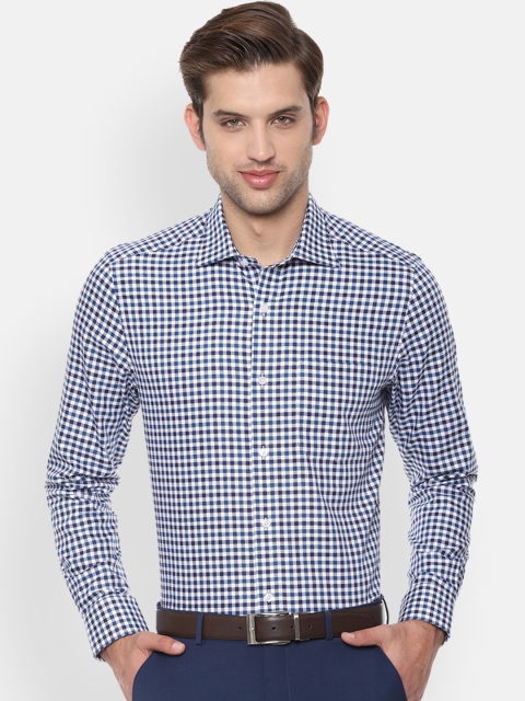 

Louis Philippe Men Blue & White Regular Fit Checked Formal Shirt