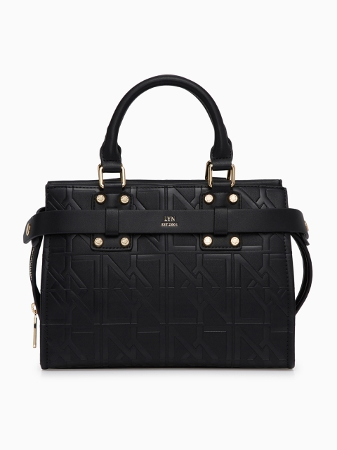 

LYN Black Textured Handheld Bag