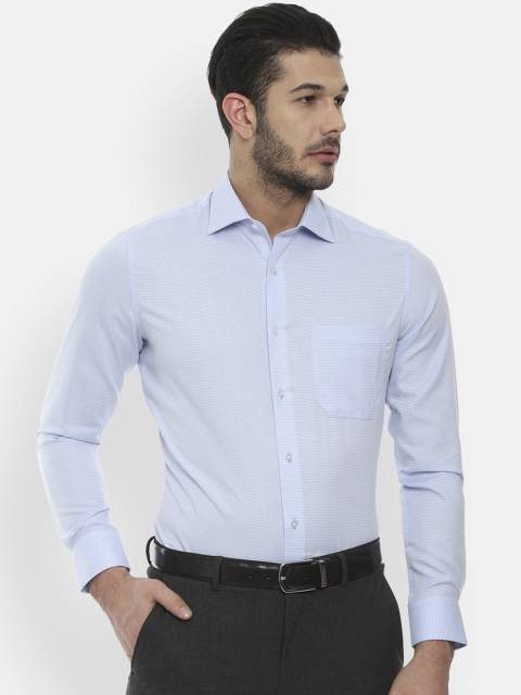 

Louis Philippe Men Blue Classic Regular Fit Striped Formal Shirt
