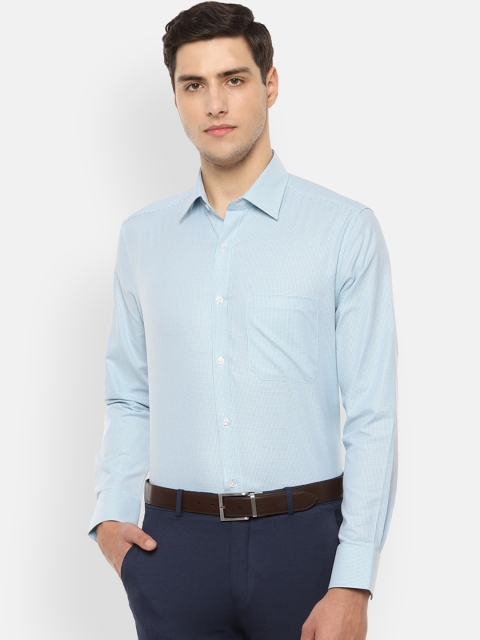 

Louis Philippe Men Blue Classic Regular Fit Solid Formal Shirt