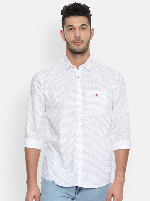 

Louis Philippe Sport Men White & Navy Blue Slim Fit Printed Casual Shirt