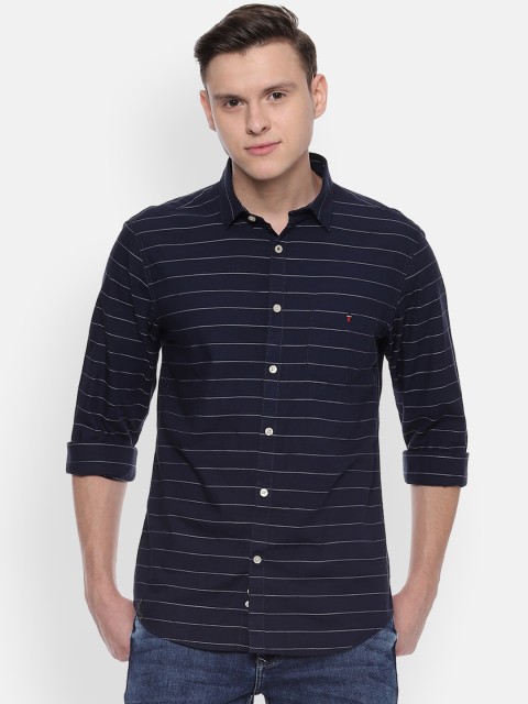 

Louis Philippe Sport Men Navy Blue Slim Fit Striped Casual Shirt