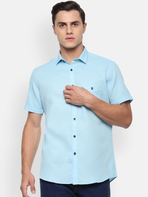 

Louis Philippe Sport Men Blue Slim Fit Self Design Casual Shirt