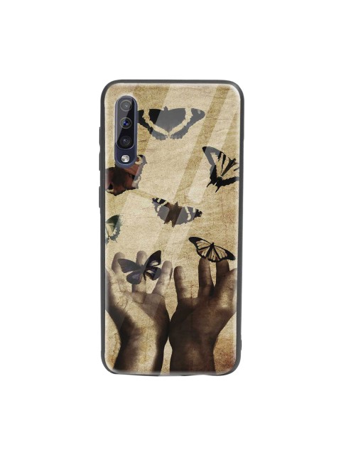 

Bewakoof Brown & Black Vintage Butterflies Samsung Galaxy A50 Glass Mobile Cover